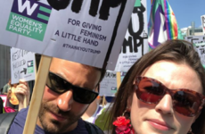 Saoirse Ronan, Chris O'Dowd and Aisling Bea showed support during yesterday's Trump protests