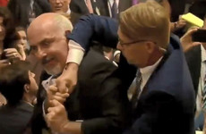 Protester forcibly removed from Trump-Putin press conference venue