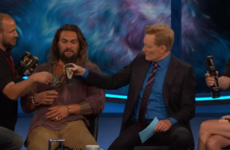 Jason Momoa, Conan O'Brien and the cast of Aquaman shared a few cans of Guinness