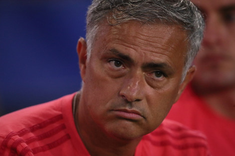 Mourinho pictured during Man United's International Champions Cup game with AC Milan on Wednesday.
