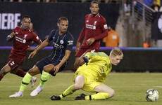 Liverpool's Irish goalkeeper on 'crazy' experience facing Man City and Man United