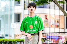 A Japanese student is being hailed as a style icon for wearing an old Ireland jersey out and about