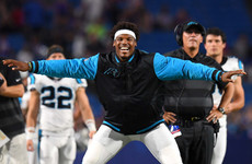 Cam Newton had a tense pre-match reunion with former team-mate who criticised him
