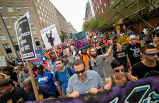 US far-right rally drowned out by hundreds of counter-protesters