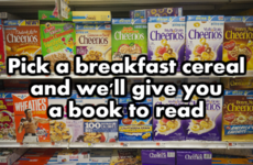 Pick a breakfast cereal and we'll give you a book to read