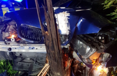 Driver over alcohol limit arrested after colliding with lamp post, causing live electric wires to fall