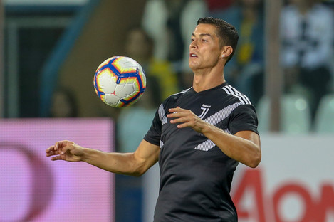 Cristiano Ronaldo pictured competing for Juventus.