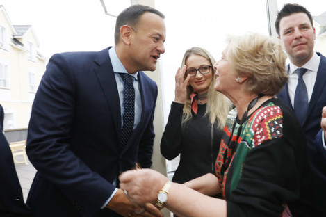 Taoiseach Leo Varadkar with the former Tánaiste Frances Fitzgerald at this year's party think-in.
