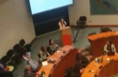 Presidential hopeful Sarah Louise Mulligan escorted from Dublin council meeting