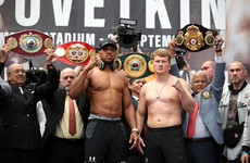 Joshua weighs in nearly two stone heavier than Russian challenger Povetkin