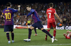 Pique rescues 10-man Barca as Messi breaks another La Liga record