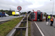 Very heavy traffic on N7 in both directions after truck overturns
