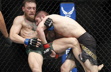 Conor McGregor tapped out by Khabib Nurmagomedov before event descends into mayhem