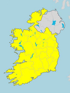 Status Yellow weather alert issued for whole country