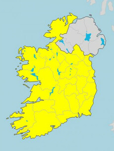 Status Yellow weather alert issued for whole country