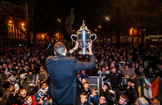 Back in The Town! Great scenes last night as league and cup double winners land home
