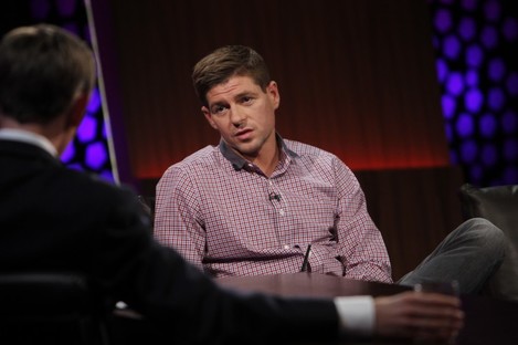 Gerrard talks to presenter Ryan Tubridy yesterday.