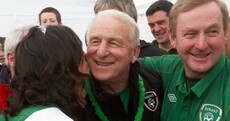 Going up: Enda Kenny and Giovanni Trapattoni take on Croagh Patrick