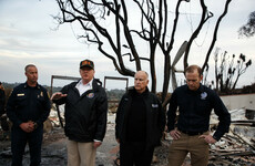 'Sad' Donald Trump visits site of California wildfires and again blames forest mismanagement