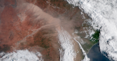 Red haze: Sydney has been hit by a 500km dust storm