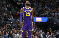 LeBron struggles as Lakers miss season-high 30 three-pointers in loss to Nuggets