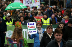 Thousands march through Dublin city centre to protest housing crisis