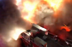 Huge backdraft filmed by onlookers as New York Irish bar destroyed by fire