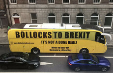 The Bollocks to Brexit bus drove through Dublin today