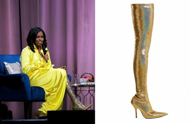 michelle obama yellow boots