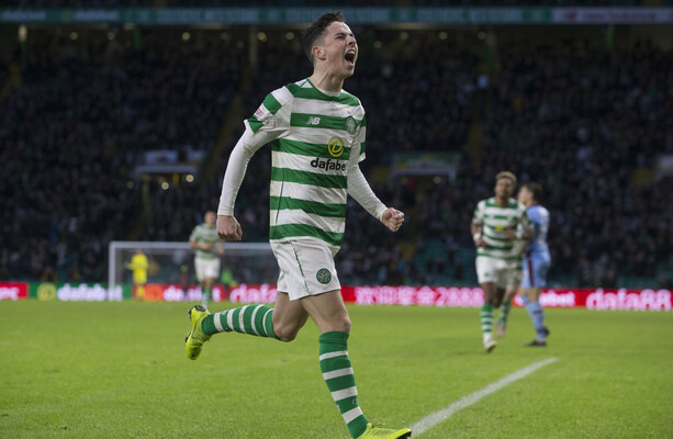 Teenage striker’s brace helps Celtic pull clear at the top