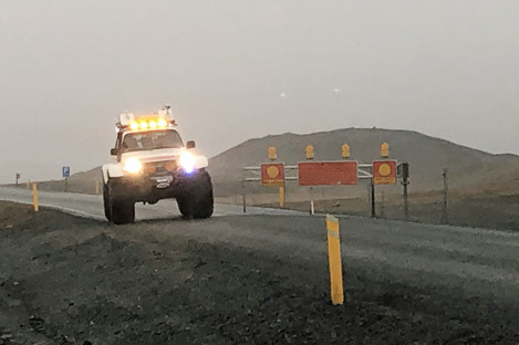 File photo of an Icelandic police vehicle in the area where the crash occurred. 