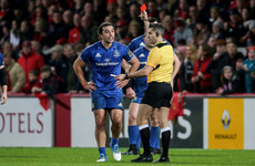 Lowe to face disciplinary panel following red card in Leinster's defeat to Munster