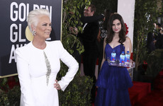 Jamie Lee Curtis is raging at the Fiji Water Girl from the Golden Globes... it's The Dredge