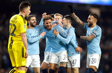 Man City put 9 past Burton Albion to keep quadruple dream alive