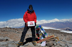 A Dublin man has reached South America's highest peak, after being forced to turn back last year