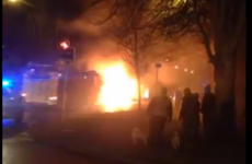 Fire services extinguish blaze after bus catches fire on the Navan Road in Dublin