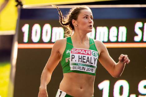 Healy currently holds the record for both the Irish 100m and 200m.