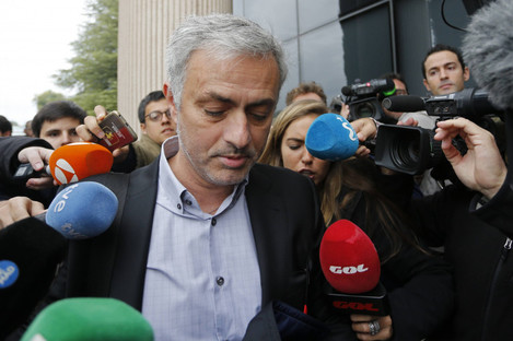 Mourinho outside court in Madrid in November 2017.
