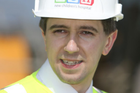 Simon Harris at the National Children's Hospital site in 2017.