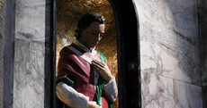 Sealed with a kiss: This to-be-wed couple is getting some help from St Valentine
