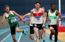 Thomas Barr drops out of 400m final after being knocked off balance at national indoors