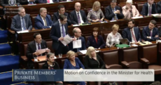 Simon Harris survives motion of no confidence, as Fianna Fáil abstains