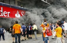 VIDEO: The fire which broke out at the Barcelona Grand Prix yesterday