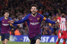 Messi and Suarez deliver late hammer blows to see off 10-man Atletico Madrid