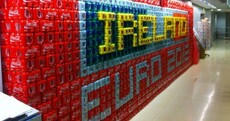 Here's your 'Euro 2012 banner built entirely of fizzy drinks cans' picture of the day