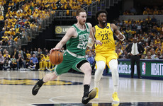Hayward stars with 20 points as Celtics sweep Pacers out of playoffs, while Warriors and Raptors both roll on