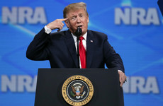 Man throws phone at Trump during gun rally