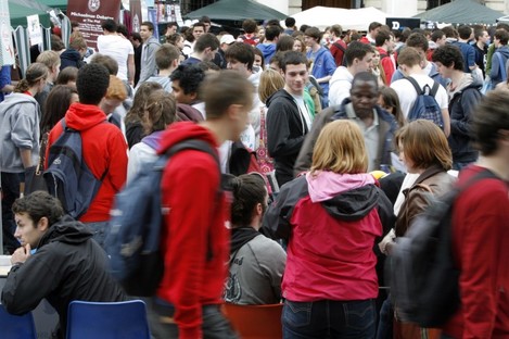 Students at Trinity College's Freshers' Week last year. The HEA has warned that colleges will need significantly higher funding if they are to cater for growth in the national population.