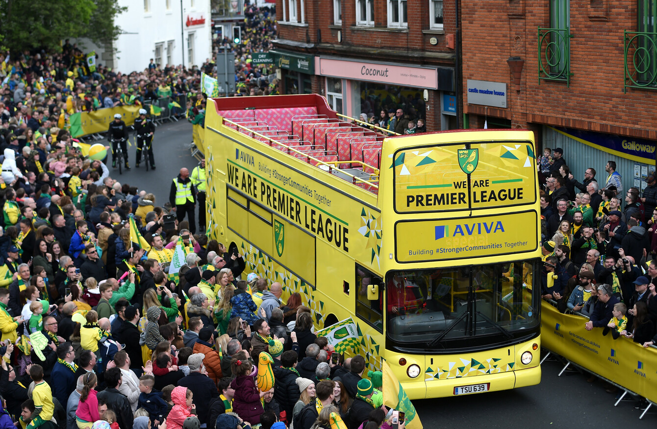 Comical Scenes As Norwich City S Promotion Parade Bus Breaks Down In City Centre