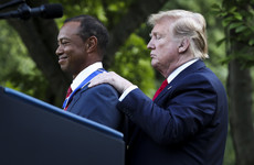 Donald Trump presents Tiger Woods with US Presidential Medal of Freedom at White House